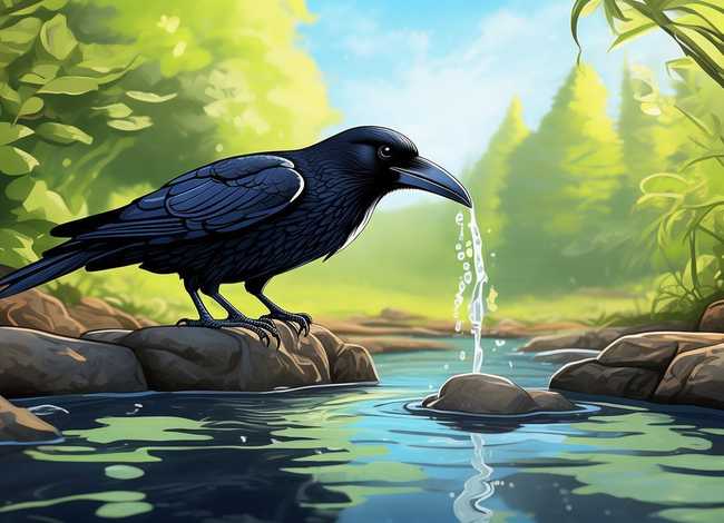 儿童故事连环画乌鸦喝水 - 手绘乌鸦喝水故事连环图咋画