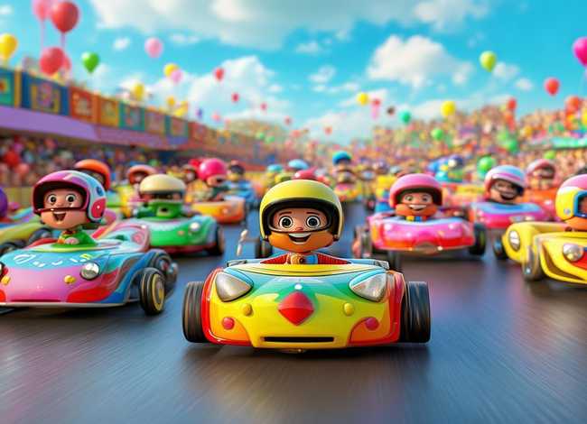 儿童赛车比赛动画片 儿童赛车比赛动画片英文版