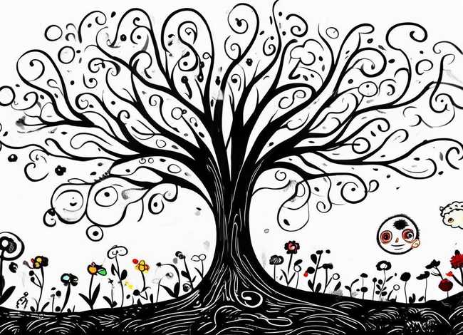 儿童画黑白画、儿童画黑白画图片