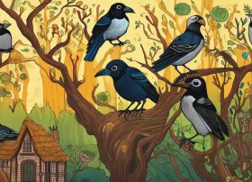 童话七只乌鸦，七只乌鸦童话绘本图片