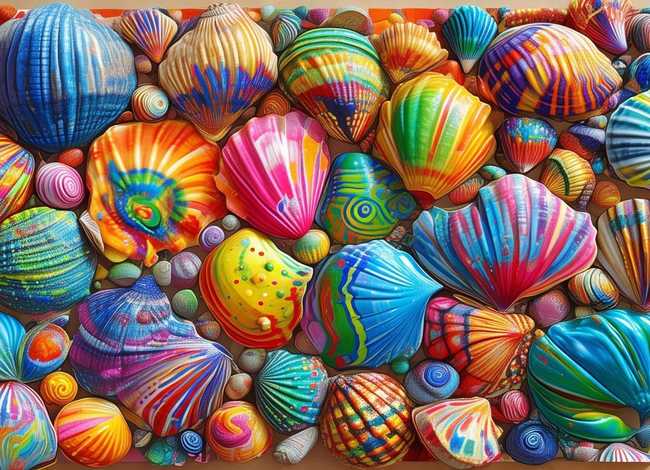 贝壳儿童画涂色、贝壳儿童画涂色怎么涂