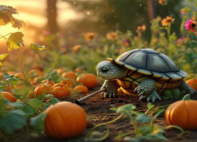 乌龟种南瓜的儿童故事 - 小乌龟种南瓜故事音频
