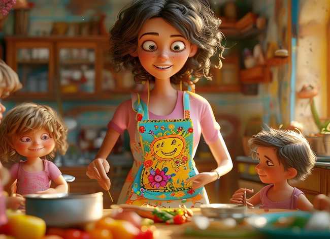 妈妈的围裙儿童故事，妈妈的围裙儿童画