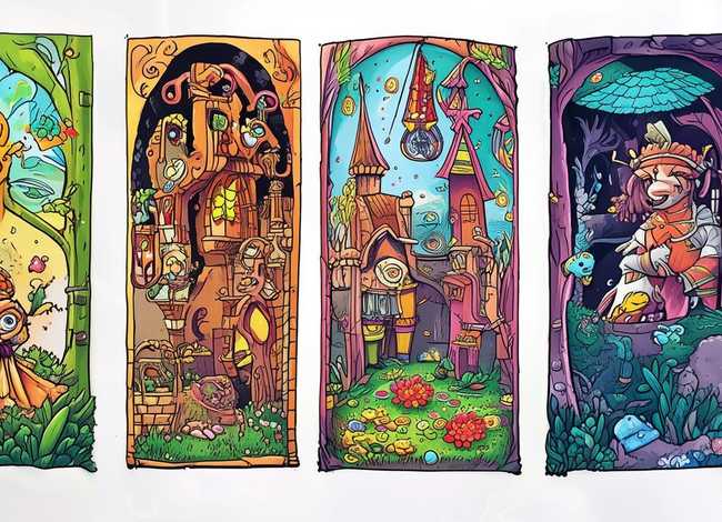 儿童故事插画手绘版、儿童故事插画手绘版四格