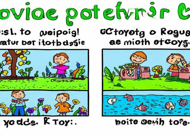 儿童漫画四联画保护环境、保护环境四联漫画简笔画