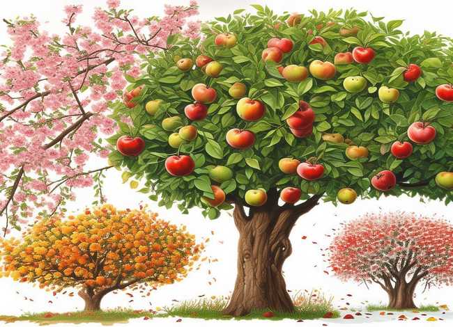 儿童故事苹果树的四季；一棵苹果树的四季故事