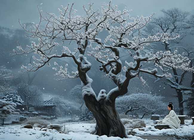 关于梅花的故事古诗；关于梅花的故事古诗图