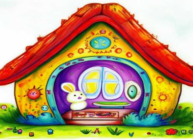 儿童画小兔子；儿童画小兔子的家