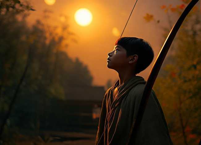 儿童睡前故事后羿射日 - 后羿射日的睡前故事