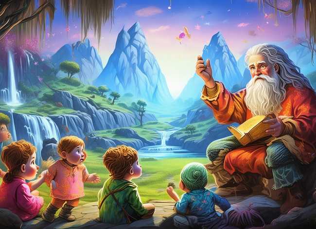 传说故事儿童画 - 传说故事画画