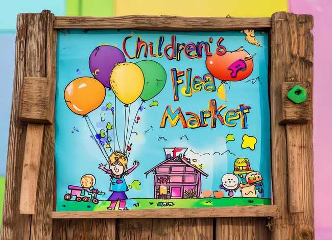 儿童跳蚤市场手绘海报；儿童跳蚤市场手绘海报展架