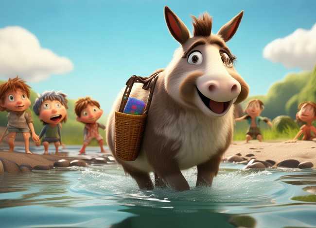 儿童故事驴子过河故事、幼儿故事驴子过河