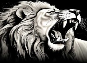 狮子吼叫声简笔画（狮子吼叫声简笔画图片）