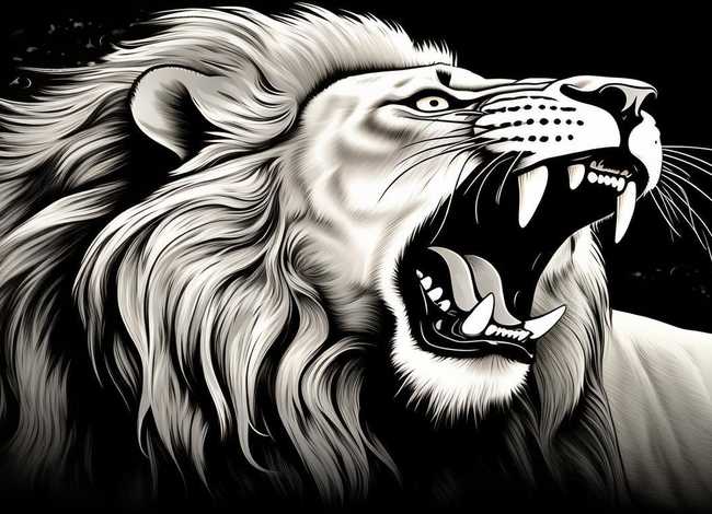 狮子吼叫声简笔画（狮子吼叫声简笔画图片）