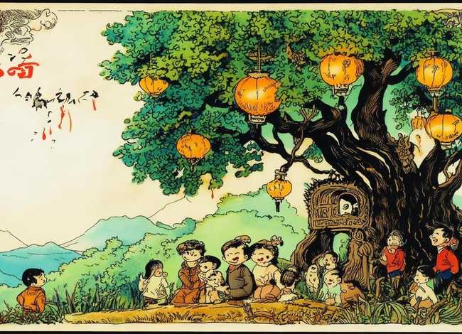 儿童民间故事连环画四张；民间故事连环画6张