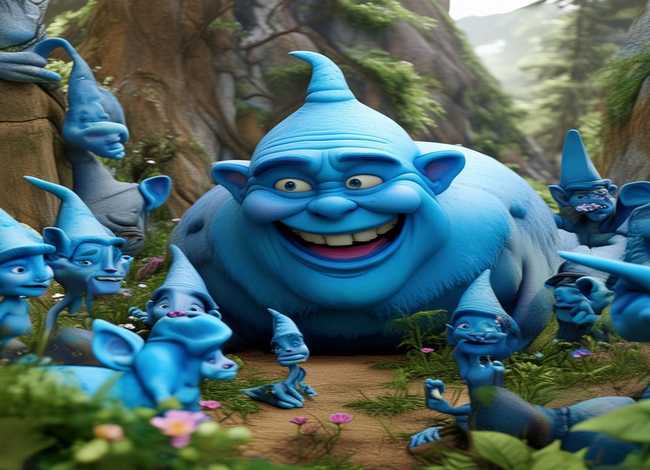 儿童图画故事3-6岁；蓝精灵图画故事书-精灵村的巨人内容简介