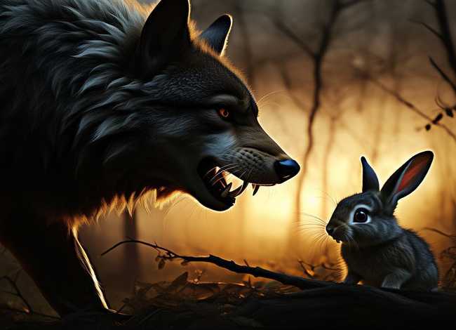 狼跟兔子的故事；狼吃兔子的故事