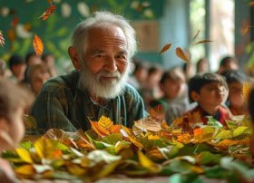 叶子的故事幼儿园 - 幼儿园大班语言《老爷爷和小树林》听课记录及反思