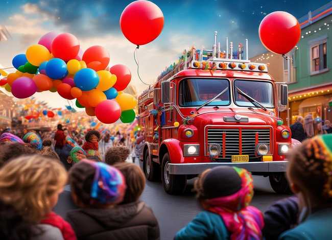儿童消防车故事、汽车认知绘本故事-节日中的消防车 儿童消防车故事、汽车认知绘本故事-节日中的消防车