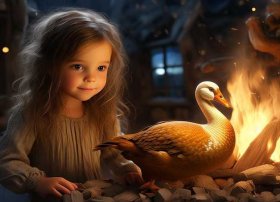 童话故事绘画简单又漂亮，卖火柴的小女孩烤鹅怎么画