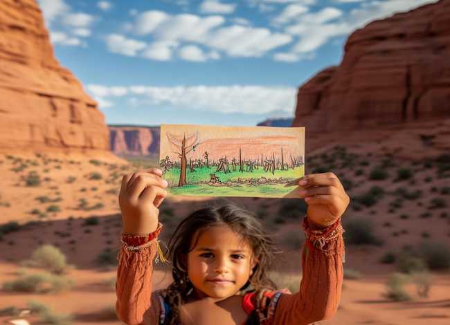 印第安人儿童绘画（谢伊峡谷纳瓦霍人的战争）