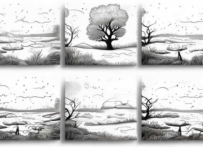 黑白画手绘插画 插画图片黑白简单-求图-黑白手绘插画的步骤