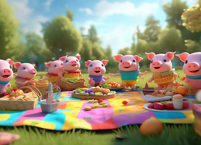 野餐幼儿故事；小猪的野餐,幼儿园故事