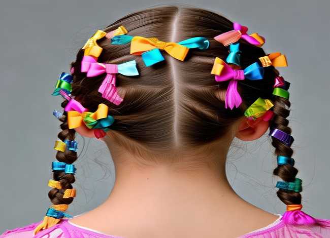 儿童头发的花样扎法，8一12小女孩发型绑扎方法