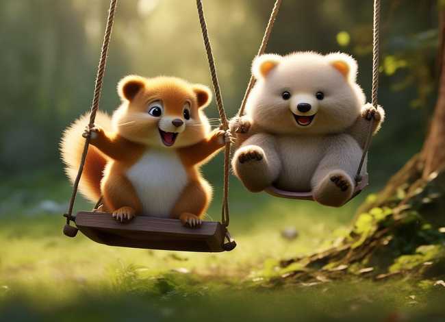 关于幼儿荡秋千的小故事 小松鼠和小熊荡秋千的看图编故事