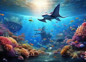 海底世界的简笔画、海底世界怎么画一等奖