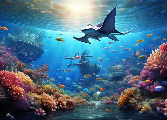 海底世界的简笔画、海底世界怎么画一等奖