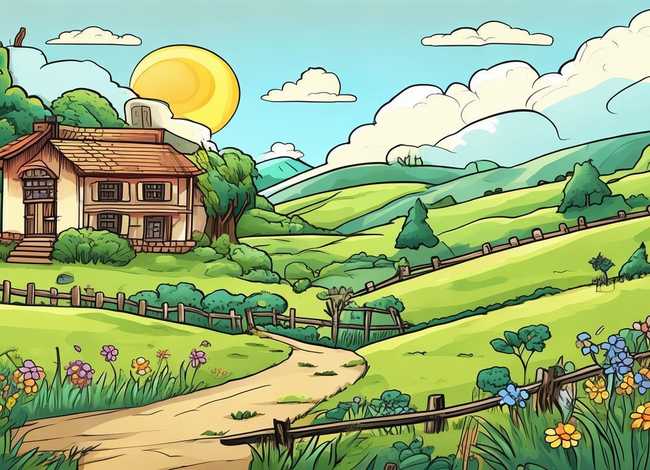 关于乡村的画简单好看；乡村生活的简笔画手抄报 课余生活的手抄报