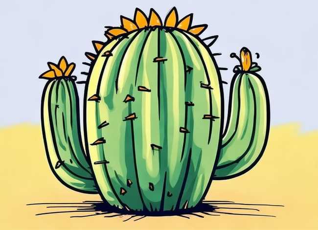 仙人掌儿童画图片、用线条画的仙人掌怎么画 仙人掌儿童画图片、用线条画的仙人掌怎么画