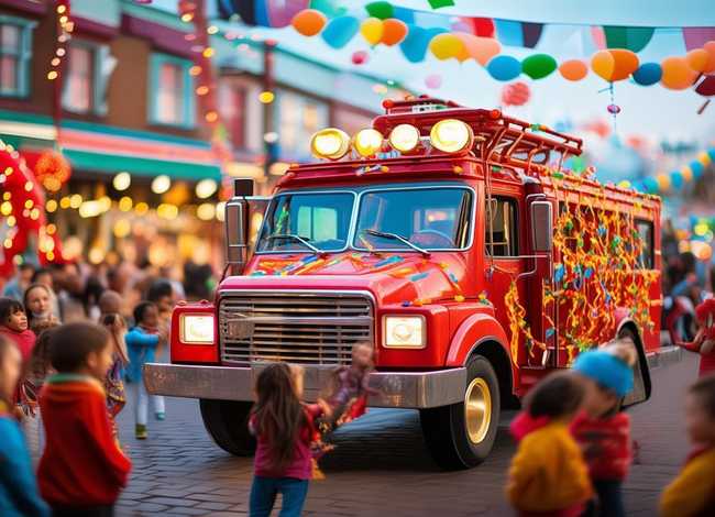 儿童消防车故事、汽车认知绘本故事-节日中的消防车 儿童消防车故事、汽车认知绘本故事-节日中的消防车