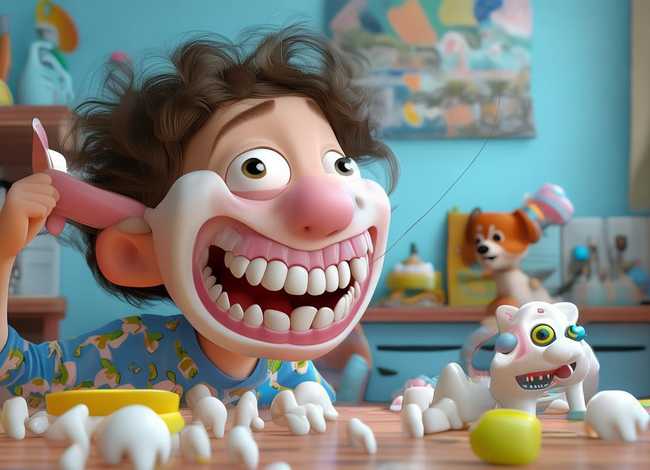 儿童换牙的幽默句子；掉牙的长的句子