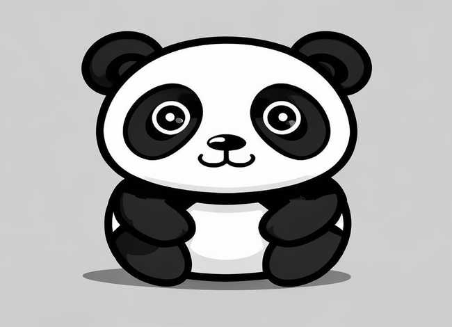 儿童黑白画可爱(黑白简笔插画-黑白色的大熊猫上色简笔画要怎么画) 儿童黑白画可爱(黑白简笔插画-黑白色的大熊猫上色简笔画要怎么画)