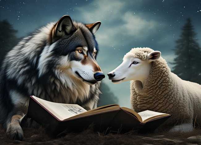 狼和羊的故事图片，狼和羊的寓言故事告诉我们什么道理