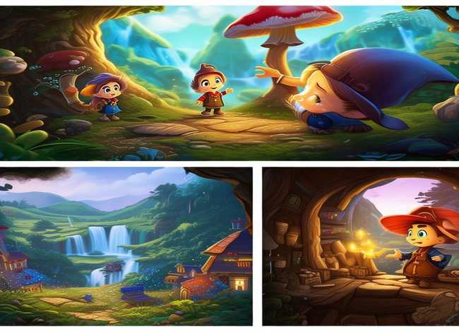 儿童漫画故事配图(请给这四张图每张配一段话 编制成一个小漫画故事) 儿童漫画故事配图(请给这四张图每张配一段话 编制成一个小漫画故事)