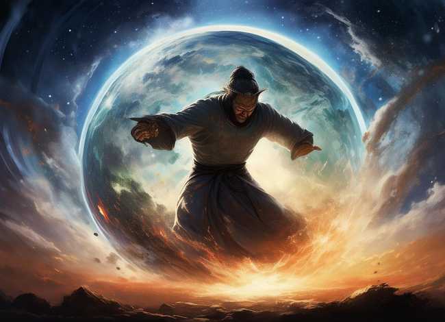 盘古开天辟地动画视频 - 100个历史典故讲述中华五千年故事1-盘古开天(AI生图)