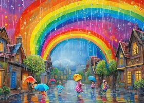 下雨天的故事绘本、绘本故事《七彩下雨天》