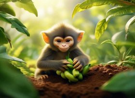 关于香蕉儿童故事简短打印；【小猴种香蕉的故事】_小猴子种香蕉的故事_种香