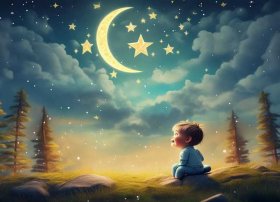 小星星的故事 - 星星和月亮童话故事