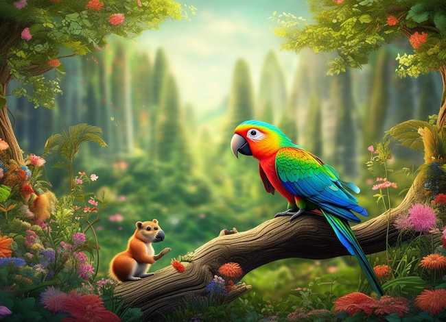 小鹦鹉的故事、短篇童话故事200字-小鹦鹉的森林