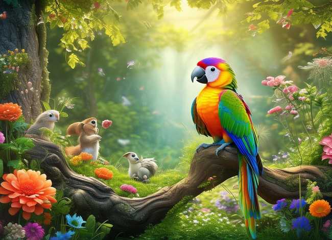 小鹦鹉的故事、短篇童话故事200字-小鹦鹉的森林
