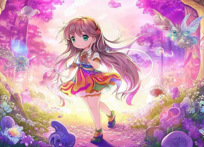 颜色小精灵儿童绘本故事；米雅的精灵王国阿莫主角