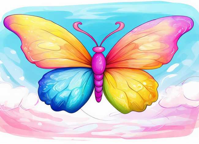 儿童蝴蝶涂色画打印 怎么画蝴蝶 蝴蝶简笔画教程