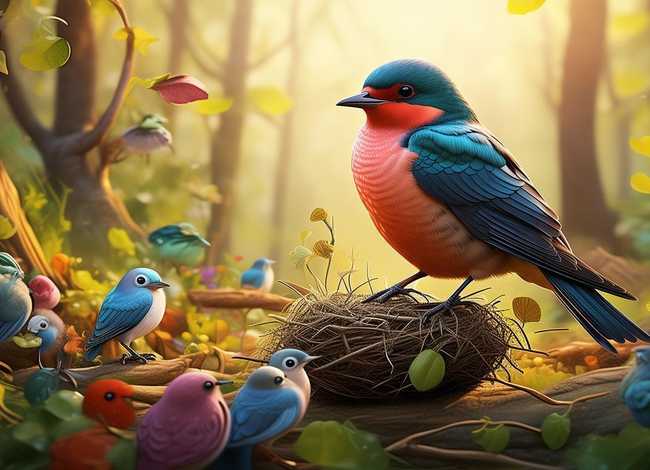 燕子搭窝童话故事；《群鸟学艺》读后感