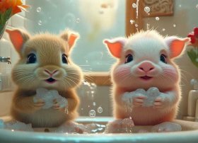 幼儿洗手故事50字，小兔和小猪一起洗手把这个小故事编下去