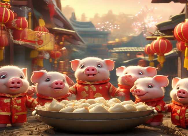 过年幼儿故事；小猪过年童话故事