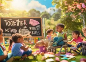 关爱残疾儿童宣传标语，世界助残日黑板报的设计内容及精美图片